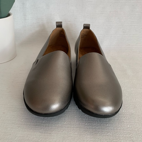 New Comfortview June Gunmetal Faux Leather Slip On Loafer Flats Woman’s 7W - Picture 6 of 13